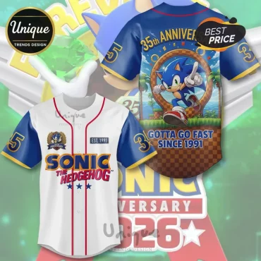 Sonic the Hedgehog 35th Anniversary Baseball Jersey