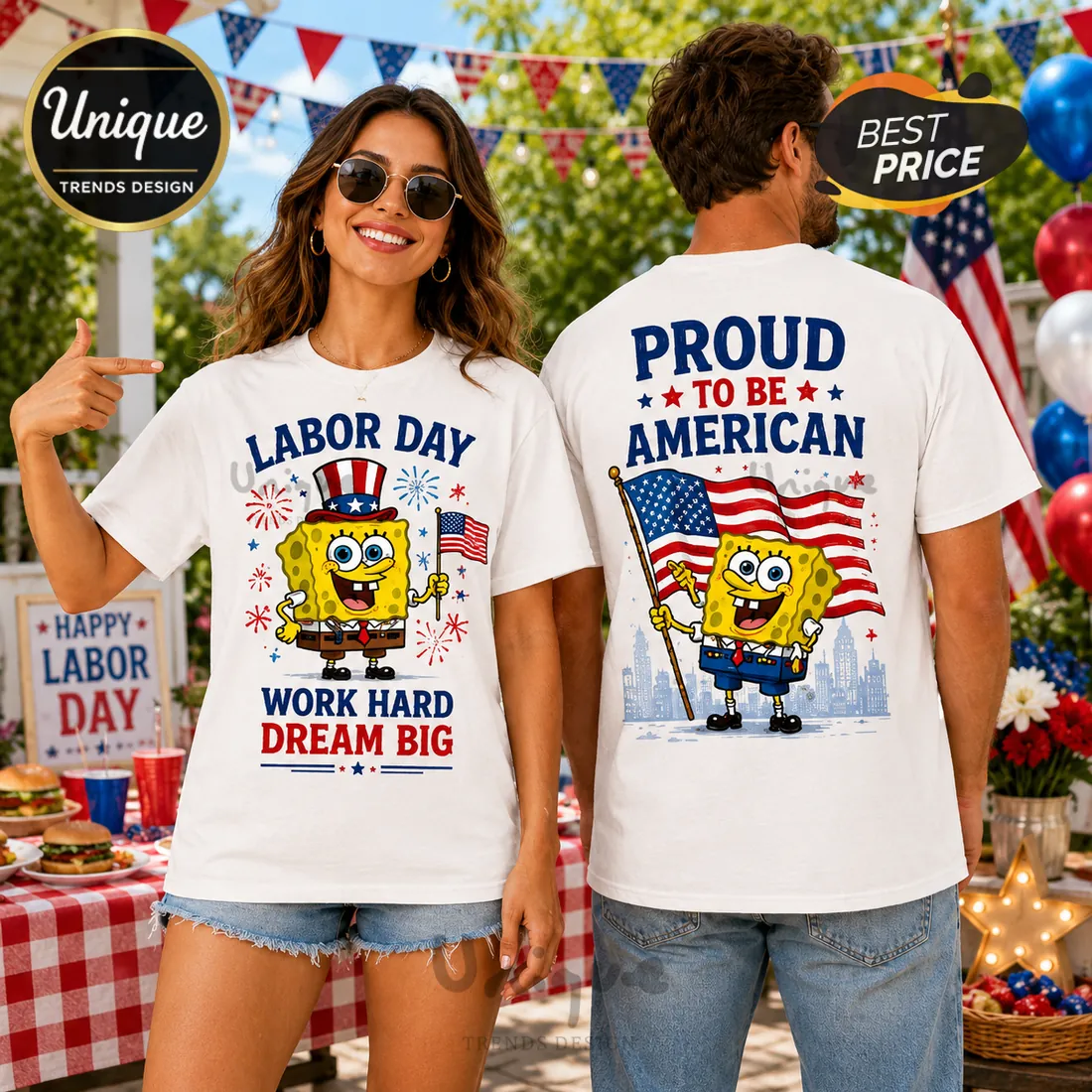 SpongeBob SquarePants Patriotic Labor Day T-Shirt SpongeBob SquarePants Patriotic Labor Day T-Shirt