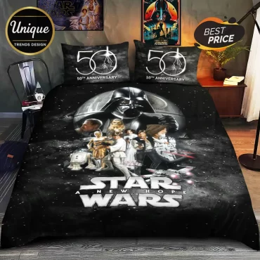 Star Wars A New Hope 50th Anniversary Black Duvet Bedding Set