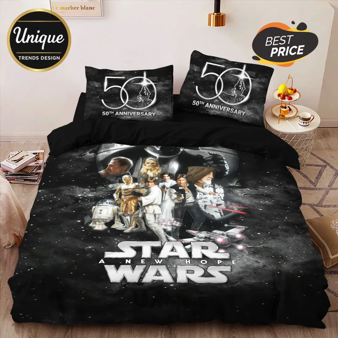 Star Wars A New Hope 50th Anniversary Black Duvet Bedding Set Star Wars A New Hope 50th Anniversary Black Duvet Bedding Set