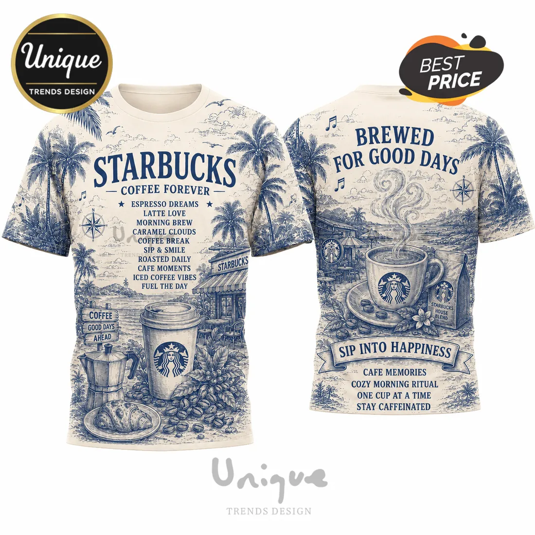 Starbucks Nautical Coffee Special Edition T-Shirt Starbucks Nautical Coffee Special Edition T-Shirt