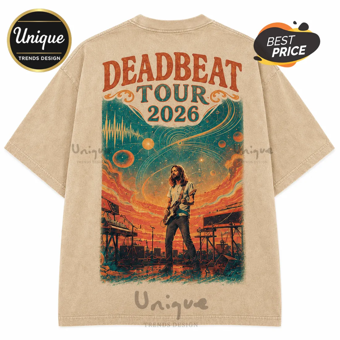 Tame Impala Deadbeat Tour 2026 Cream T-Shirt Tame Impala Deadbeat Tour 2026 Cream T-Shirt