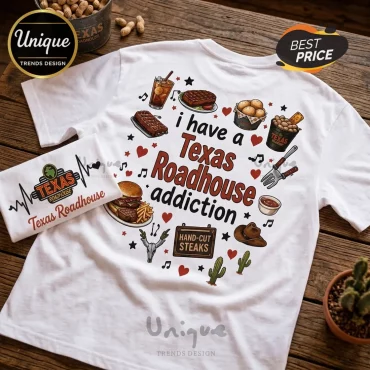 Texas Roadhouse Addiction Food Collage T-Shirt