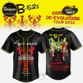 The B-52s x Devo Cosmic De-Evolution 2026 Black Baseball Jersey