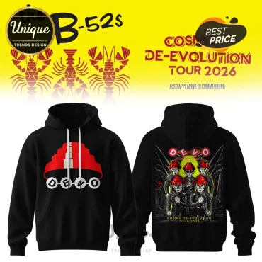 The B-52s x Devo Cosmic De-Evolution 2026 Black Hoodie