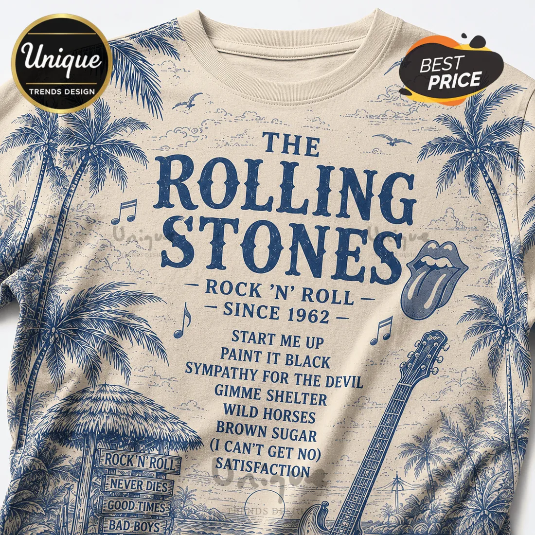 The Rolling Stones Premium Music Tour T-Shirt The Rolling Stones Premium Music Tour T-Shirt