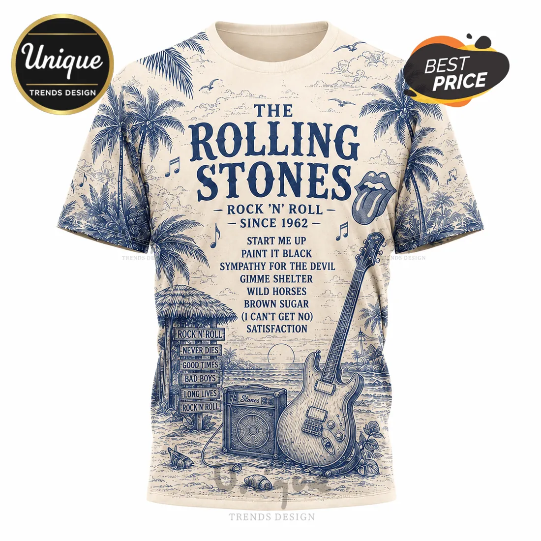 The Rolling Stones Premium Music Tour T-Shirt The Rolling Stones Premium Music Tour T-Shirt
