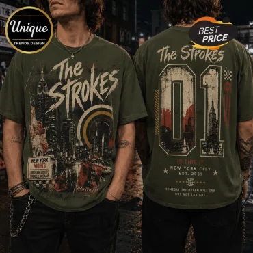 The Strokes New York City 2001 Olive T-Shirt
