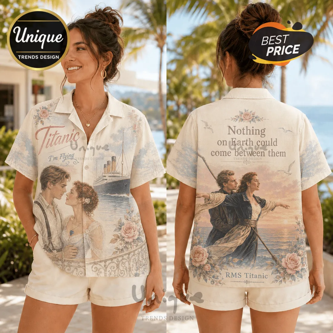 Titanic Vintage Rose Limited Edition Hawaiian Shirt Titanic Vintage Rose Limited Edition Hawaiian Shirt