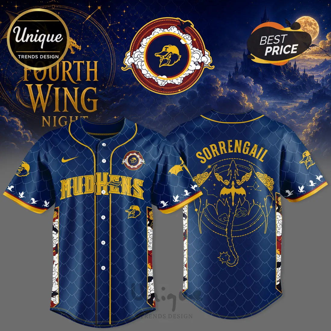 Toledo Mud Hens 2026 Fourth Wing Edition Baseball Jersey Toledo Mud Hens 2026 Fourth Wing Edition Baseball Jersey
