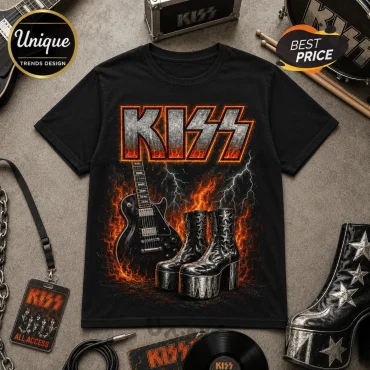Vintage KISS I May Be Old Band Black T-Shirt