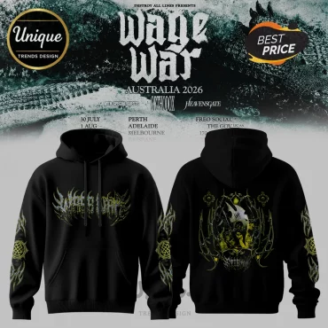 Wage War 2026 Australian Tour Black Hoodie