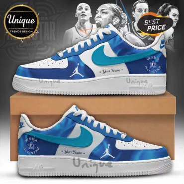 WNBA All-Star Blue White Custom Nike Air Force 1 Sneakers