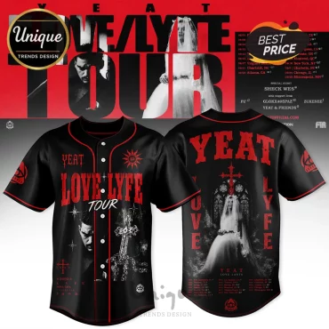 Yeat Love Lyfe Tour 2026 Concert Baseball Jersey