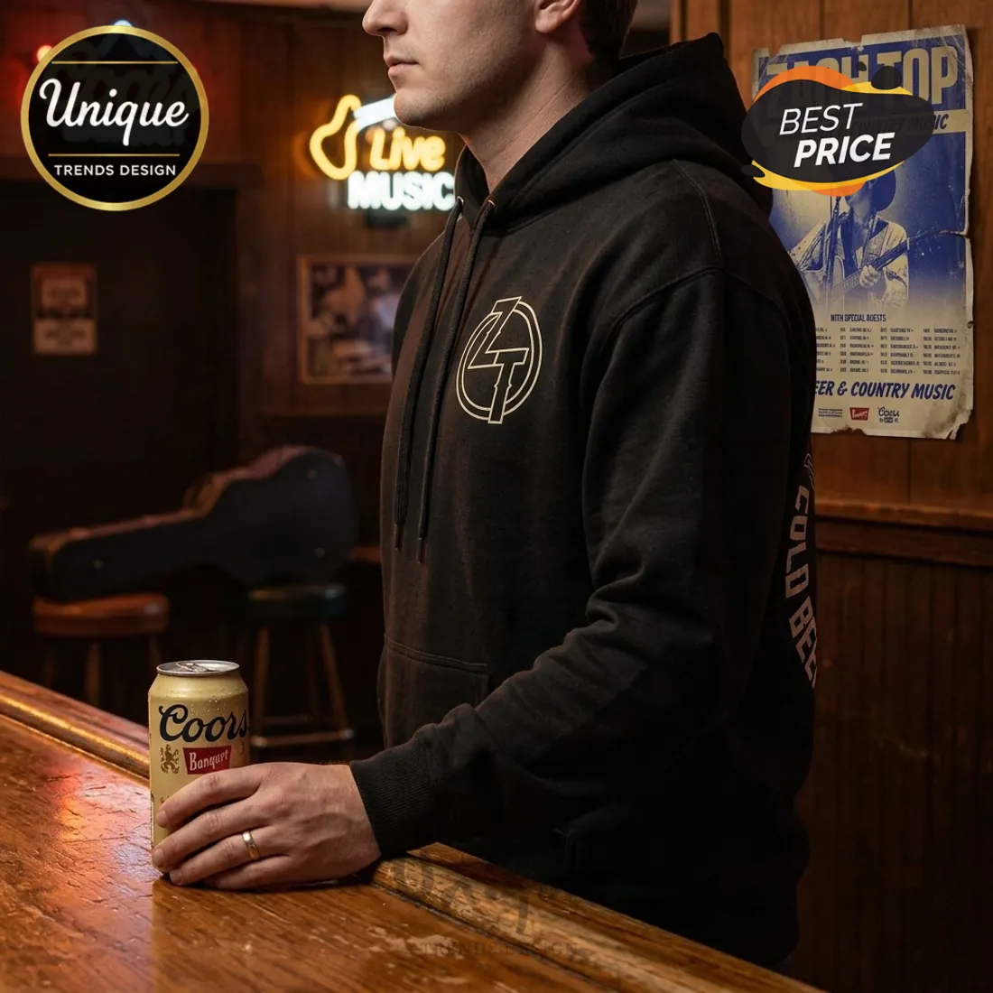 Zach Top Cold Beer and Country Music 2026 Tour Black Hoodie Zach Top Cold Beer and Country Music 2026 Tour Black Hoodie