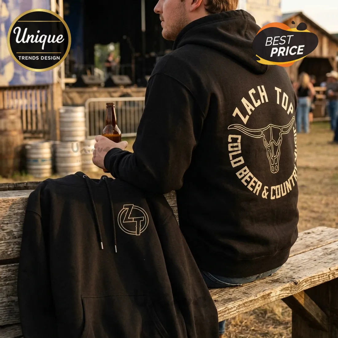Zach Top Cold Beer and Country Music 2026 Tour Black Hoodie Zach Top Cold Beer and Country Music 2026 Tour Black Hoodie