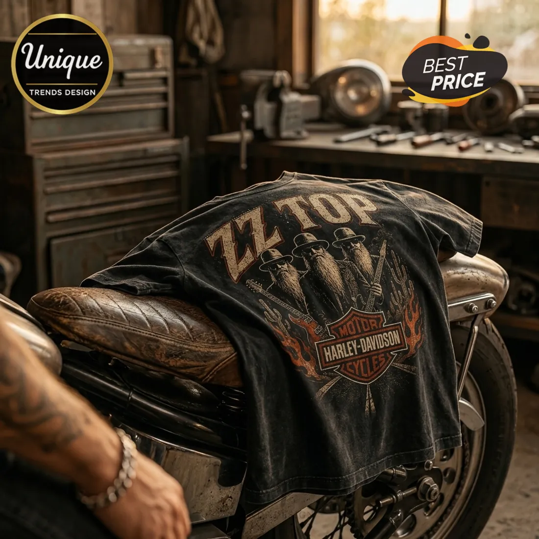 ZZ Top x Harley-Davidson Motorcycle 2026 T-Shirt ZZ Top x Harley-Davidson Motorcycle 2026 T-Shirt