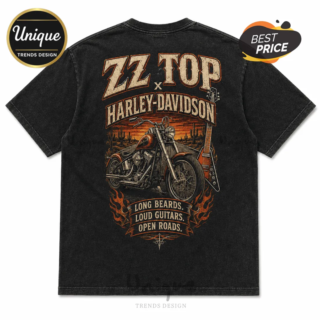 ZZ Top x Harley-Davidson Motorcycle 2026 T-Shirt ZZ Top x Harley-Davidson Motorcycle 2026 T-Shirt