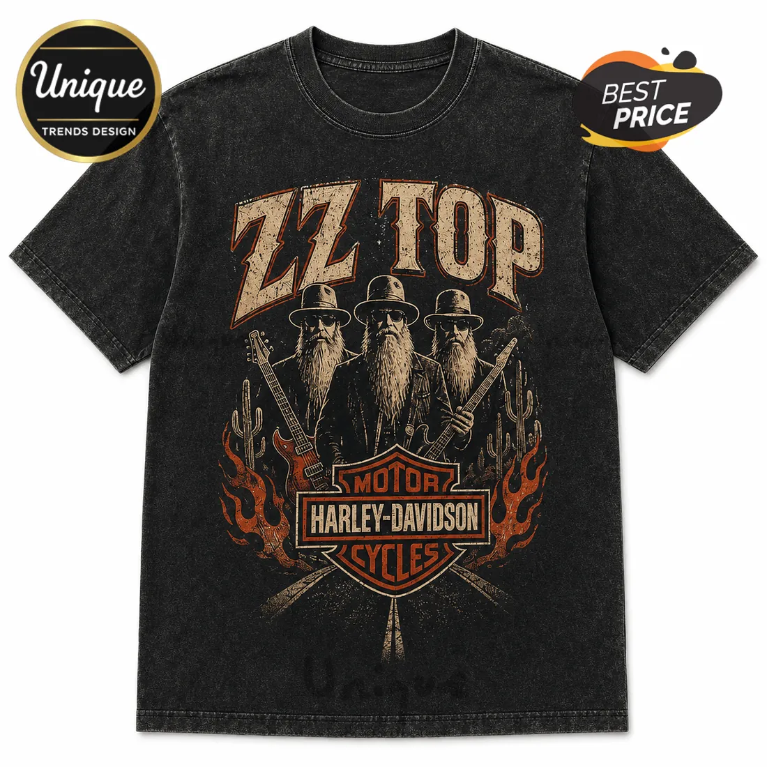 ZZ Top x Harley-Davidson Motorcycle 2026 T-Shirt ZZ Top x Harley-Davidson Motorcycle 2026 T-Shirt