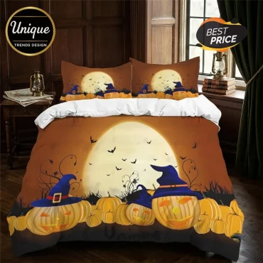 2026 Halloween Pumpkin Witch Hat Bedding Set 2026 Halloween Pumpkin Witch Hat Bedding Set