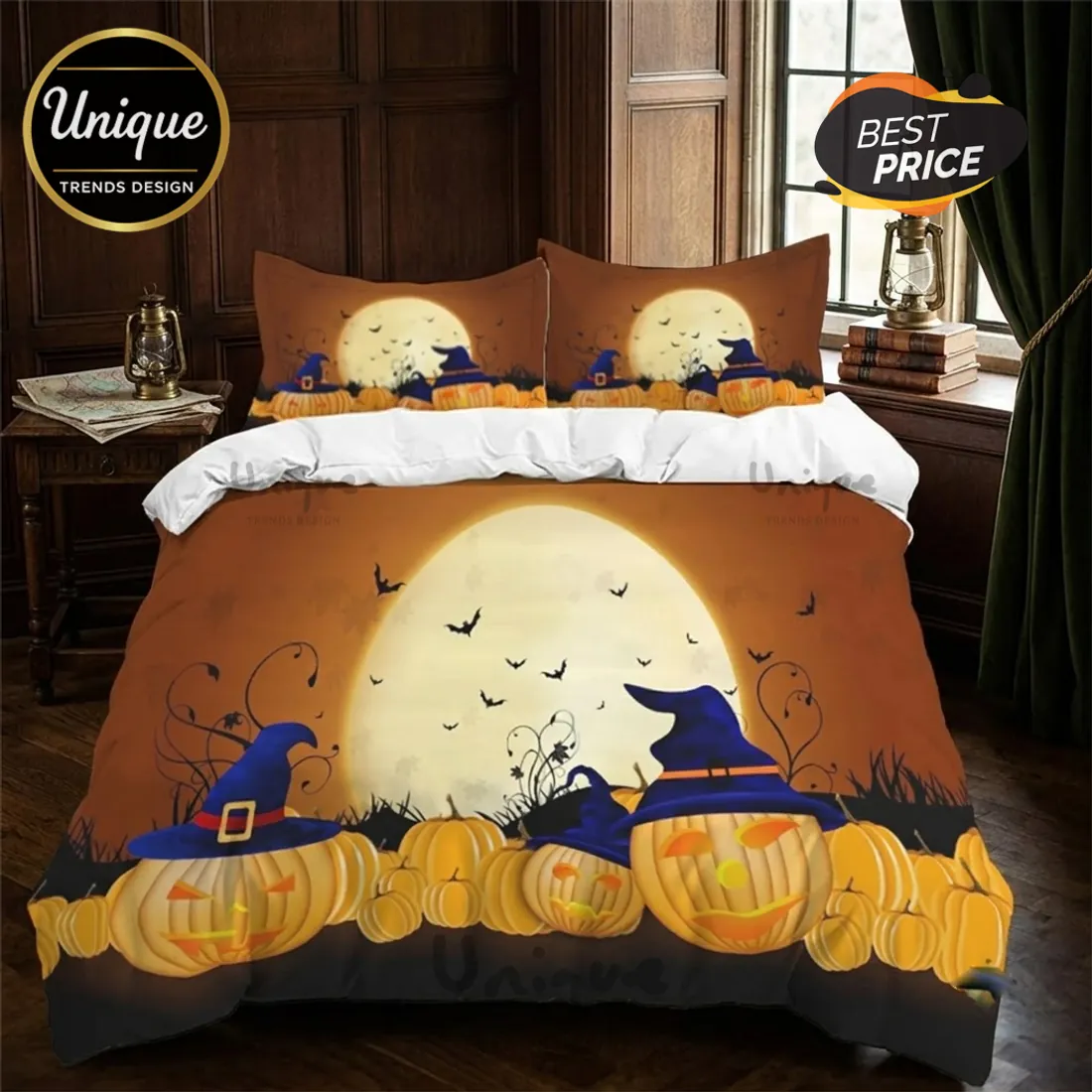 2026 Halloween Pumpkin Witch Hat Bedding Set 2026 Halloween Pumpkin Witch Hat Bedding Set