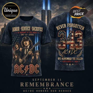 AC/DC 9-11 Tribute 343 Memorial T-Shirt