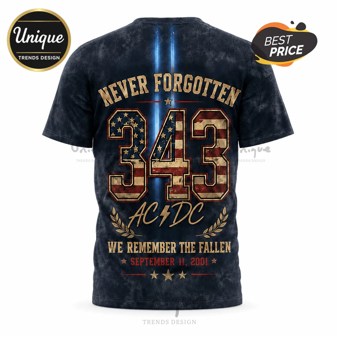 AC/DC 9-11 Tribute 343 Memorial T-Shirt AC/DC 9-11 Tribute 343 Memorial T-Shirt