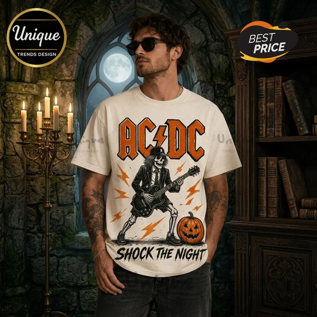 AC/DC High Voltage Halloween Off-White T-Shirt AC/DC High Voltage Halloween Off-White T-Shirt