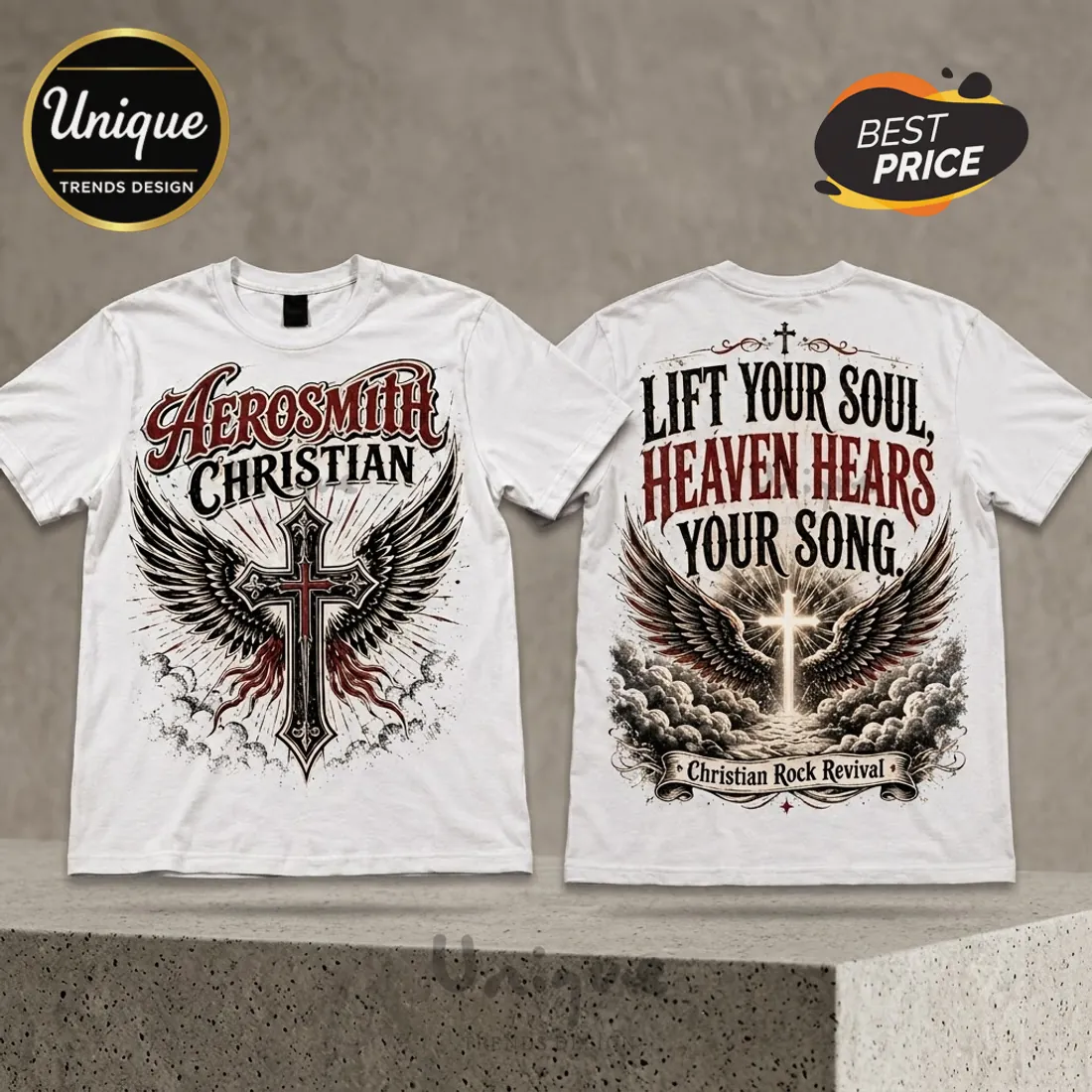 Aerosmith Christian Faith Rock White T-Shirt Aerosmith Christian Faith Rock White T-Shirt