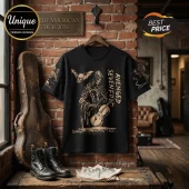 Avenged Sevenfold Cosmic Reaper Tour 2026 Signature T-Shirt featuring a hooded reaper graphic on a black cotton background.