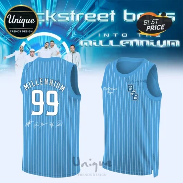 Backstreet Boys Into The Millennium Blue Pinstripe Basketball Jersey