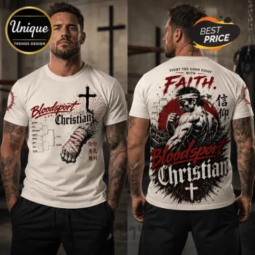 Bloodsport Fight The Good Fight Cream T-Shirt