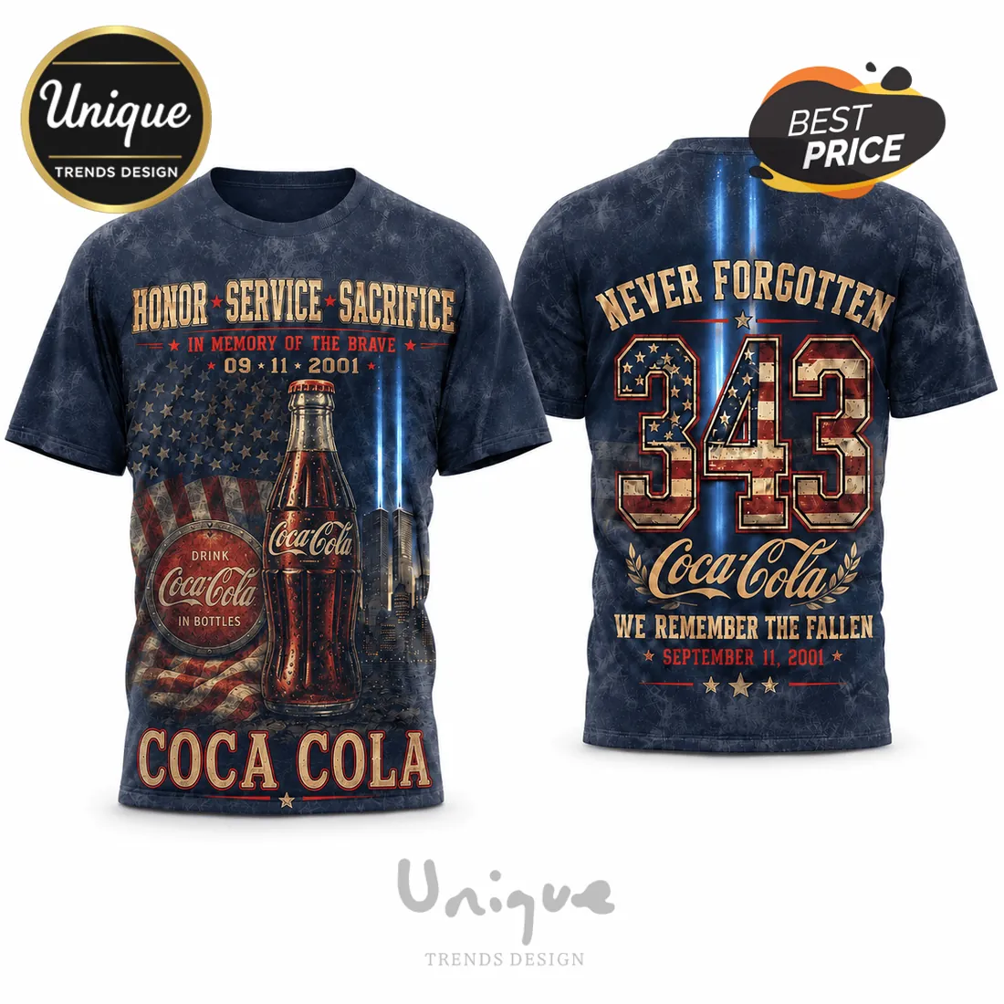 Coca Cola 9/11 Memorial Tribute T-Shirt Coca Cola 9/11 Memorial Tribute T-Shirt