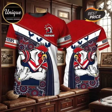 Cusom Name Sydney Roosters Mascot Shirt