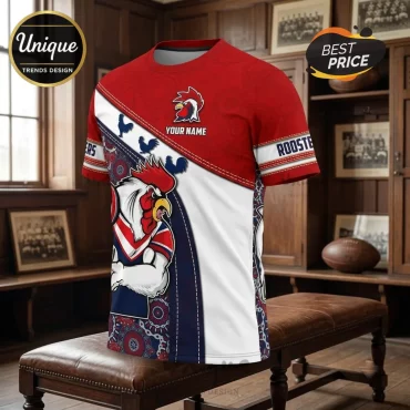 Cusom Name Sydney Roosters Mascot Shirt