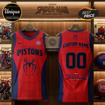 Detroit Pistons x Spider-Man Brand New Day Red Basketball Jersey