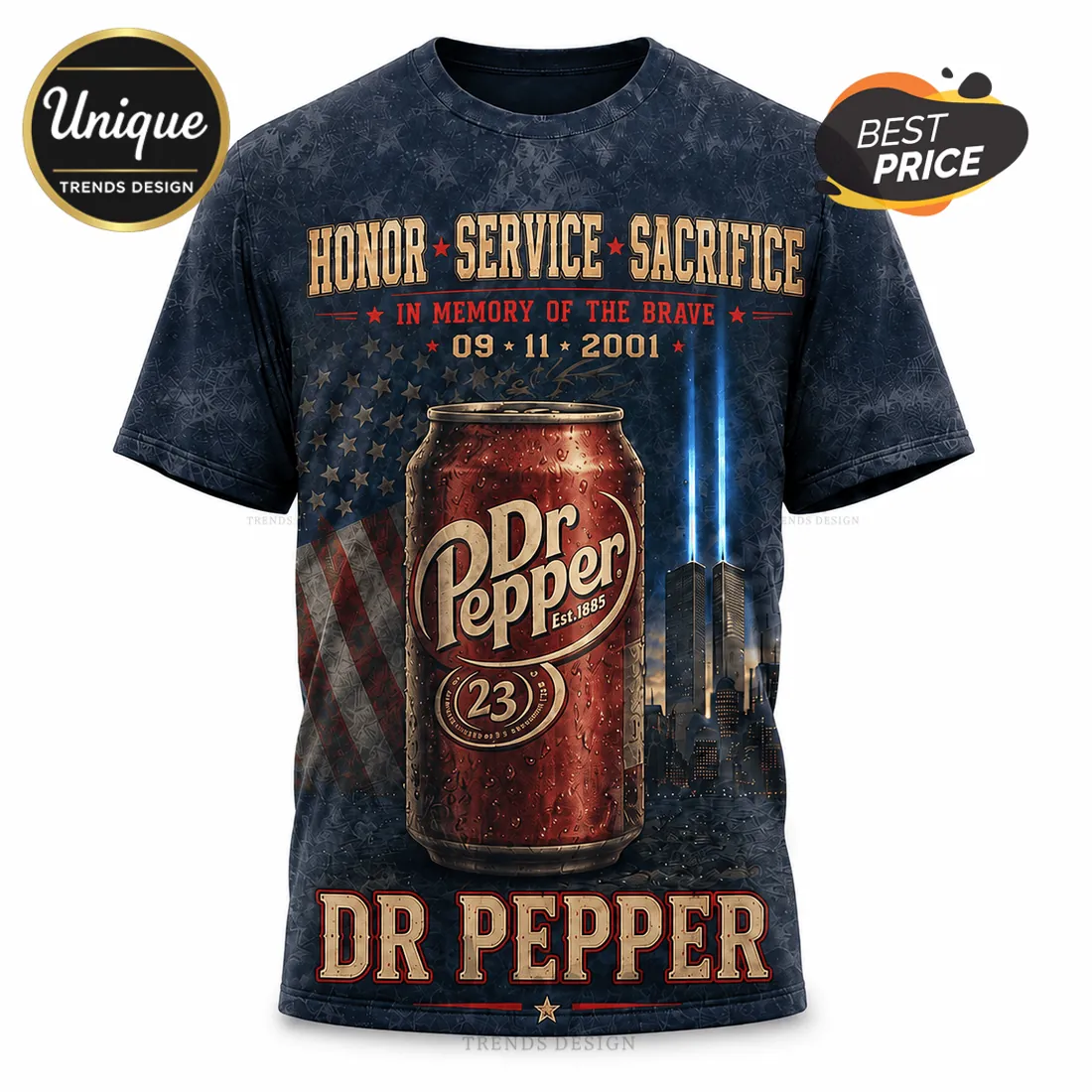 Dr Pepper 9/11 Remembrance Tribute Navy T-Shirt Dr Pepper 9/11 Remembrance Tribute Navy T-Shirt