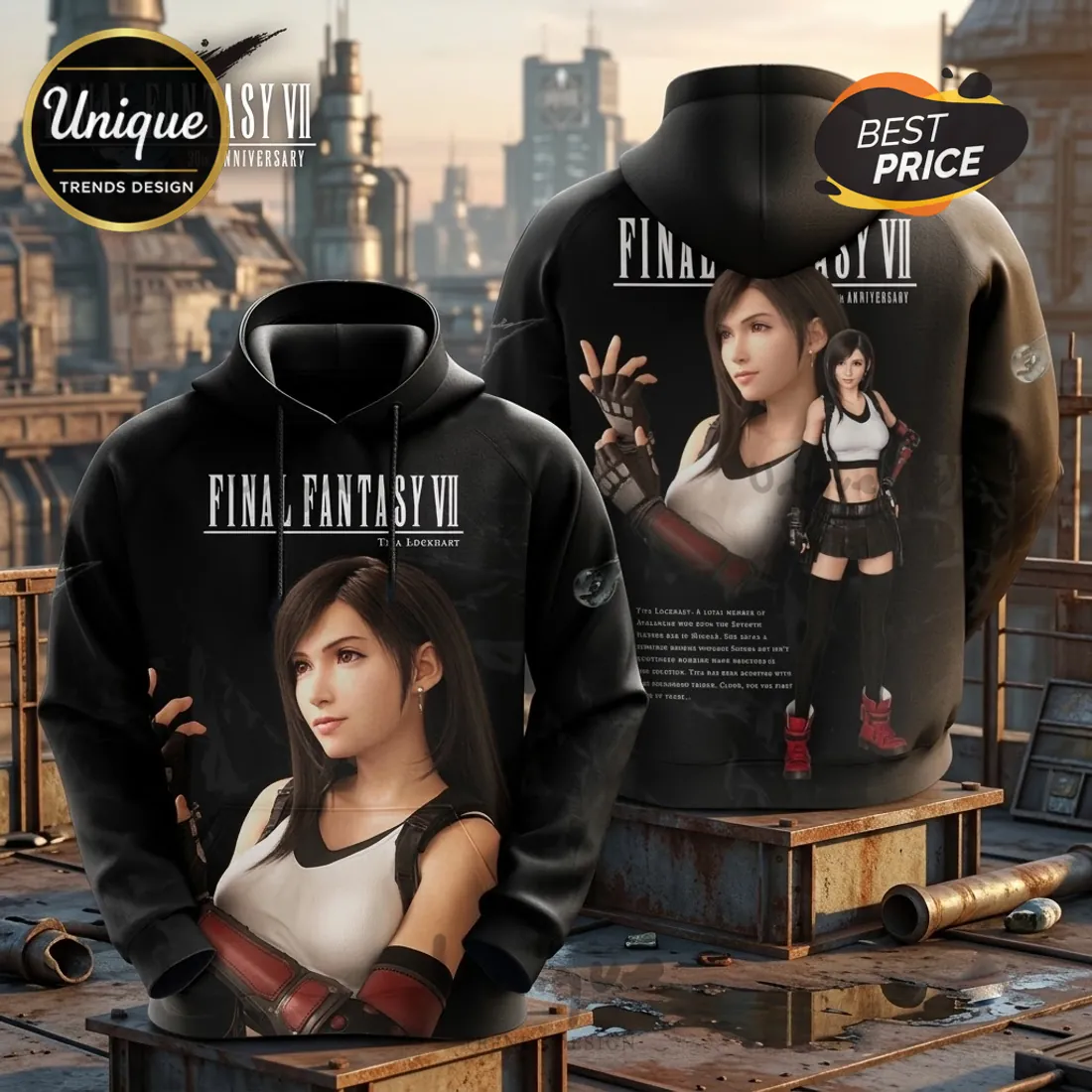 Final Fantasy VII Tifa Lockhart 30th Anniversary Hoodie Final Fantasy VII Tifa Lockhart 30th Anniversary Hoodie