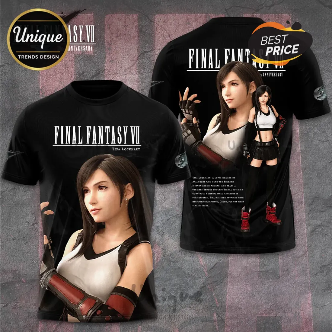 Final Fantasy VII Tifa Lockhart 30th Anniversary Hoodie Final Fantasy VII Tifa Lockhart 30th Anniversary Hoodie