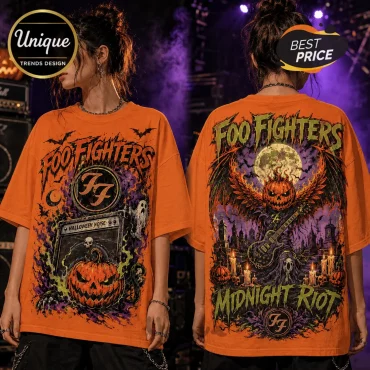 Foo Fighters Midnight Riot Halloween Rock Band T-Shirt
