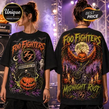 Foo Fighters Midnight Riot Halloween Rock Band T-Shirt