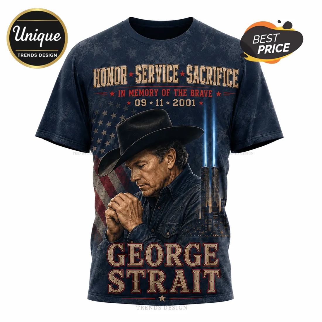 George Strait 9/11 Tribute Never Forgotten T-Shirt George Strait 9/11 Tribute Never Forgotten T-Shirt