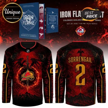 Iron Flame Book x Colorado Avalanche Red Hockey Jersey