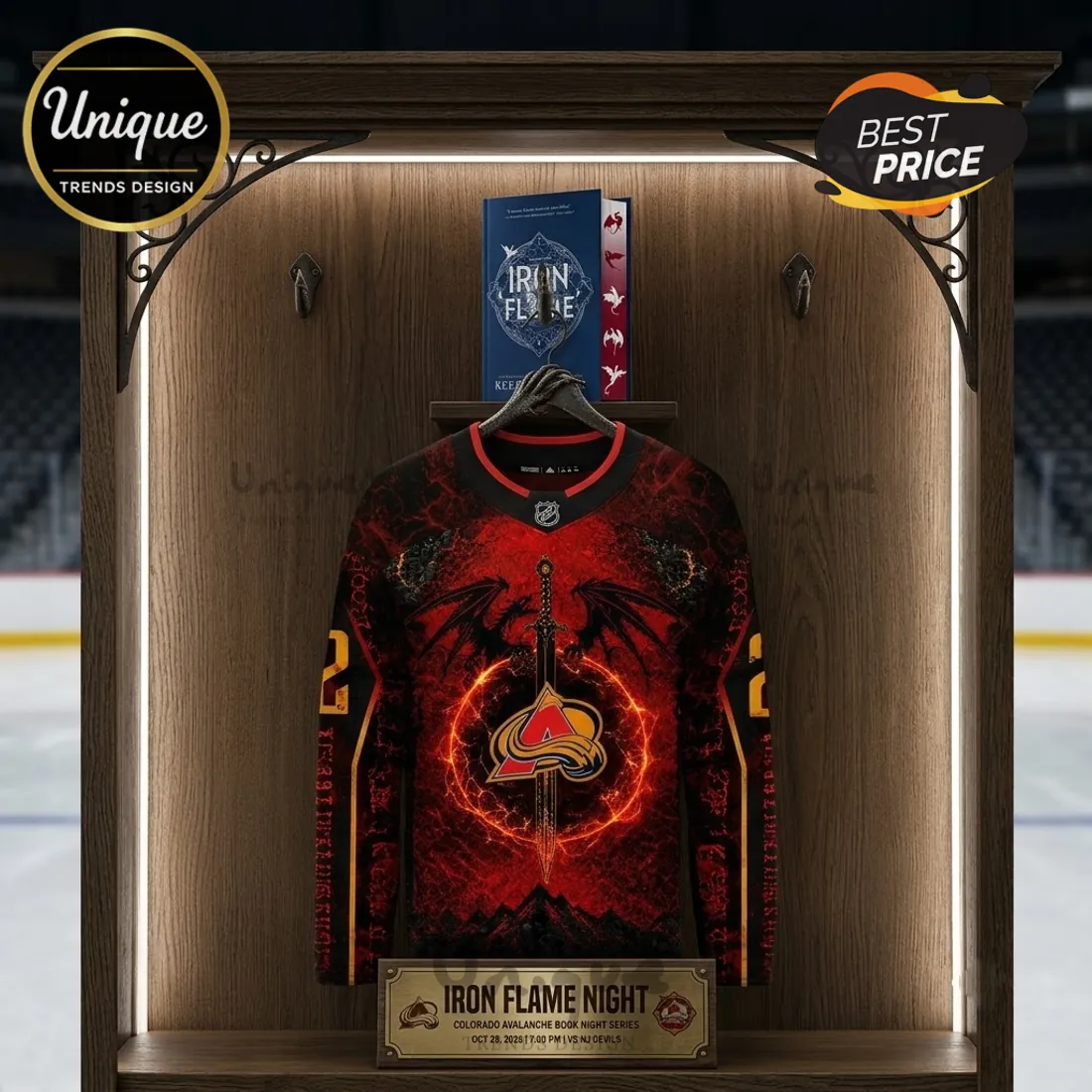 Iron Flame Book x Colorado Avalanche Red Hockey Jersey Iron Flame Book x Colorado Avalanche Red Hockey Jersey