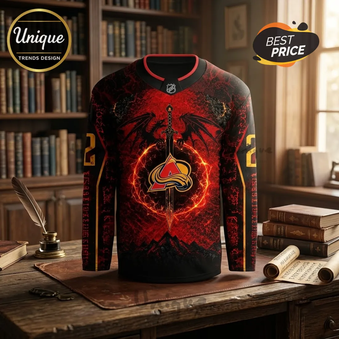Iron Flame Book x Colorado Avalanche Red Hockey Jersey Iron Flame Book x Colorado Avalanche Red Hockey Jersey