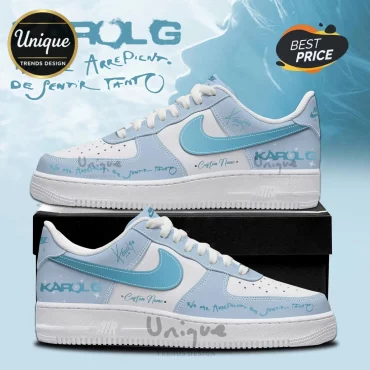 Karol G Light Blue Custom Name AF1 Sneakers