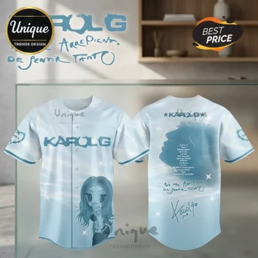Karol G No Me Arrepiento De Sentir Tanto Blue Baseball Jersey