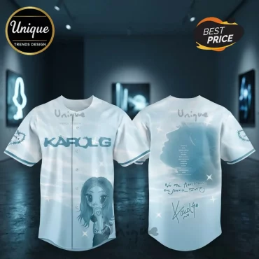 Karol G No Me Arrepiento De Sentir Tanto Blue Baseball Jersey