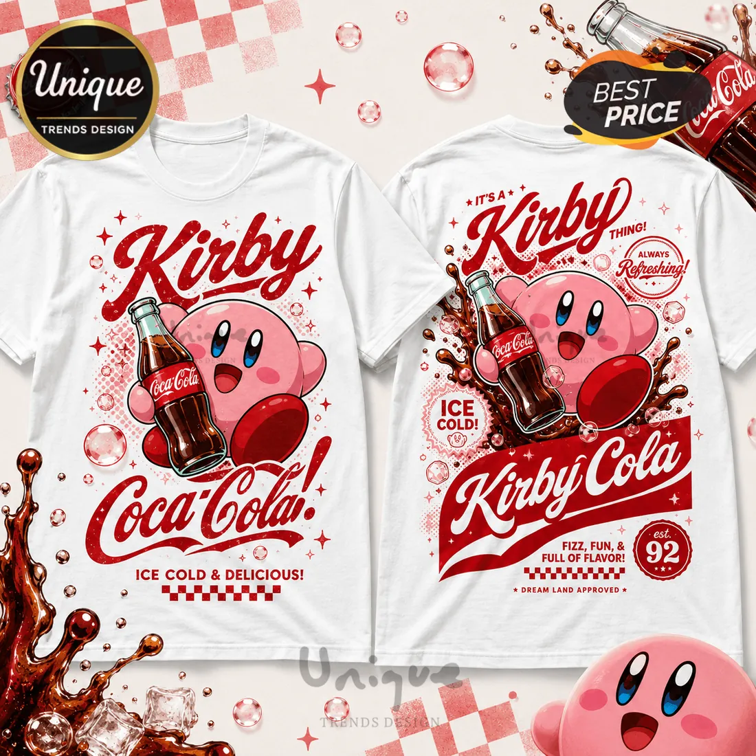 Kirby x Coca-Cola Soda Theme T-Shirt Kirby x Coca-Cola Soda Theme T-Shirt