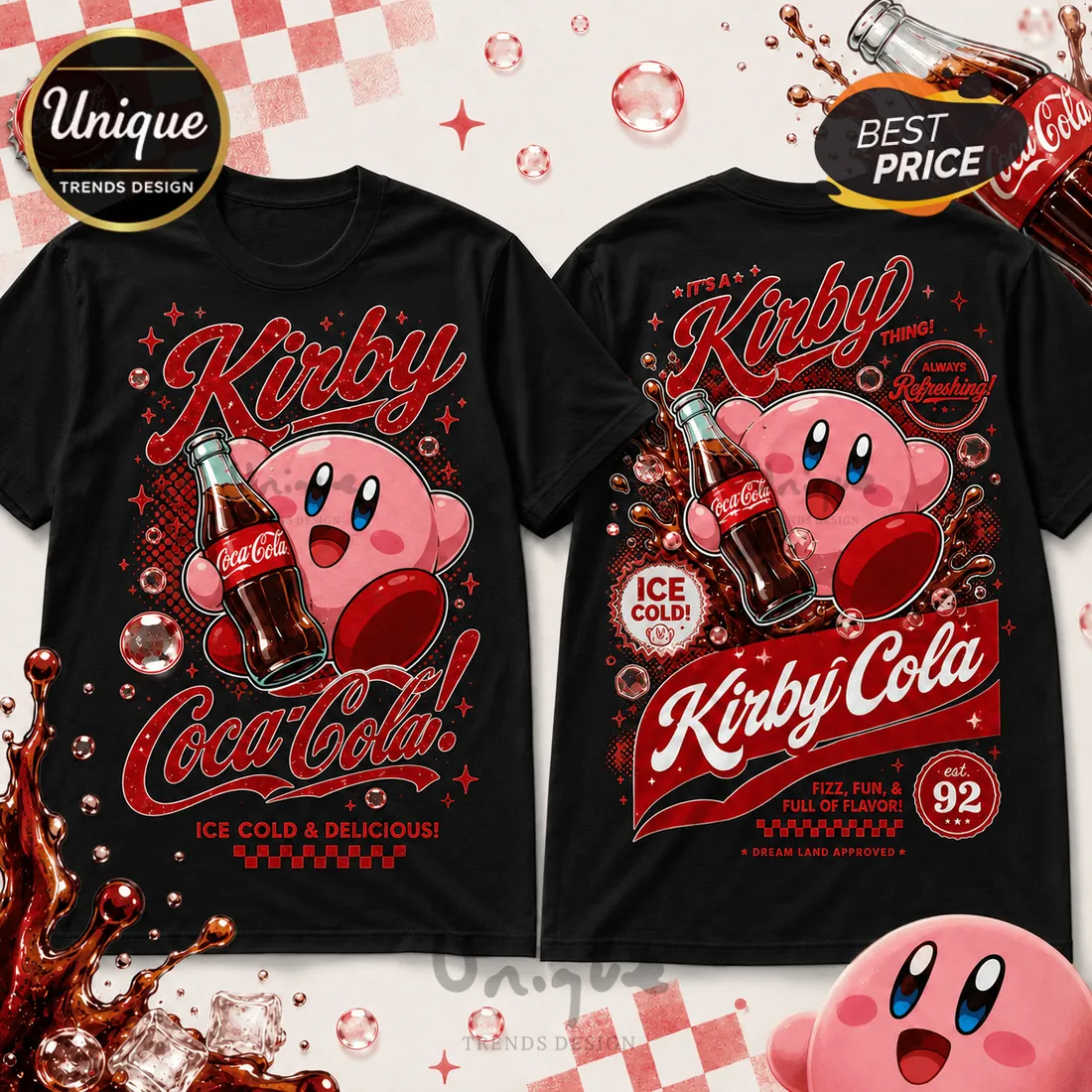 Kirby x Coca-Cola Soda Theme T-Shirt Kirby x Coca-Cola Soda Theme T-Shirt